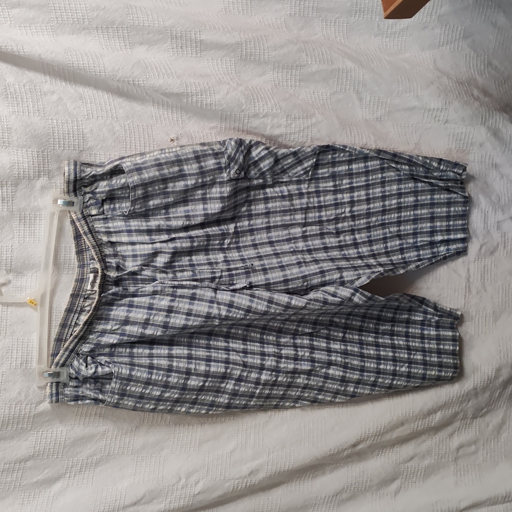 Fashion Bug Blue to  white plaid capris 18/20w